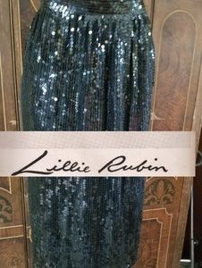 Lillie Rubin Seguin Black Skirt Holiday Wear SZ M